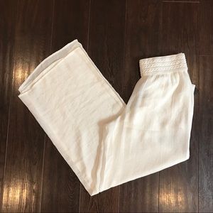 White Gauzy Beach Pants